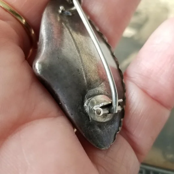 Antique brooch Victorian lighthouse and ship Sterling Silver seashell mermaid - Picture 13 of 16